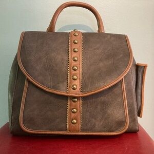 Leather backpack purse